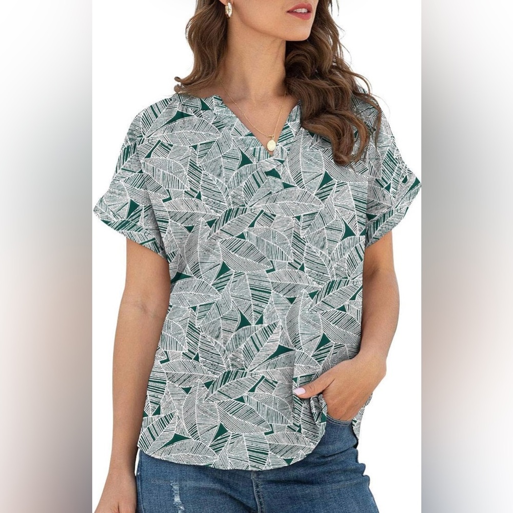 LILBETTER Casual Short Sleeve Chiffon Top, Women’s XL